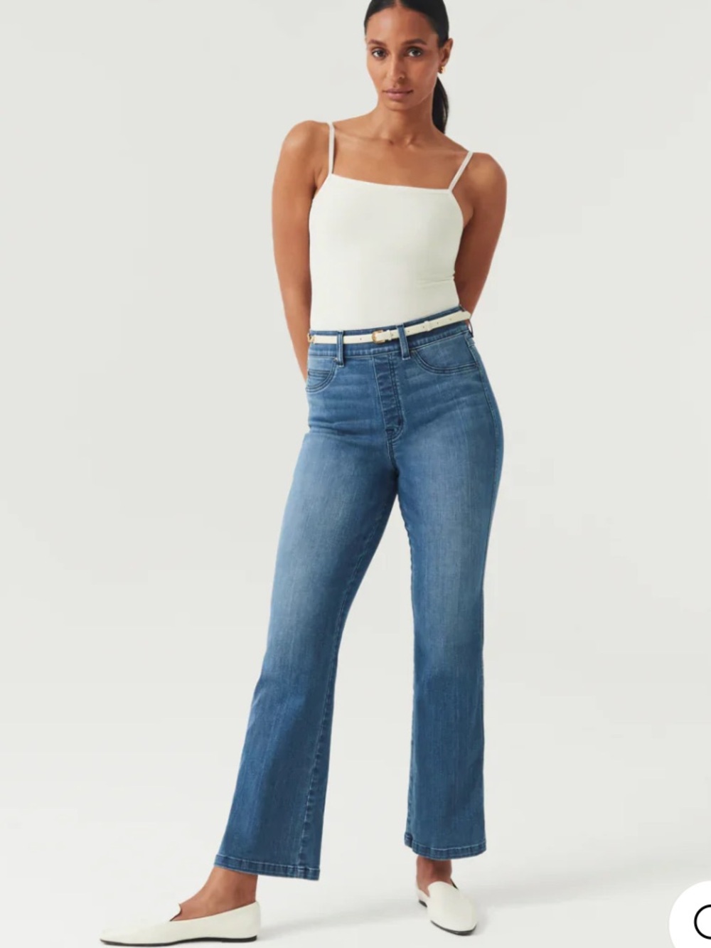 Spanx Indigo Cropped kick Flare Pants